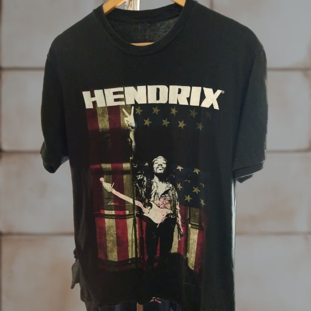 Vintage VINTAGE Jimi Hendrix T-shirt Men L Black Peace Sign Shirt Mens Size US L / EU 52-54 / 3 - 1 Thumbnail