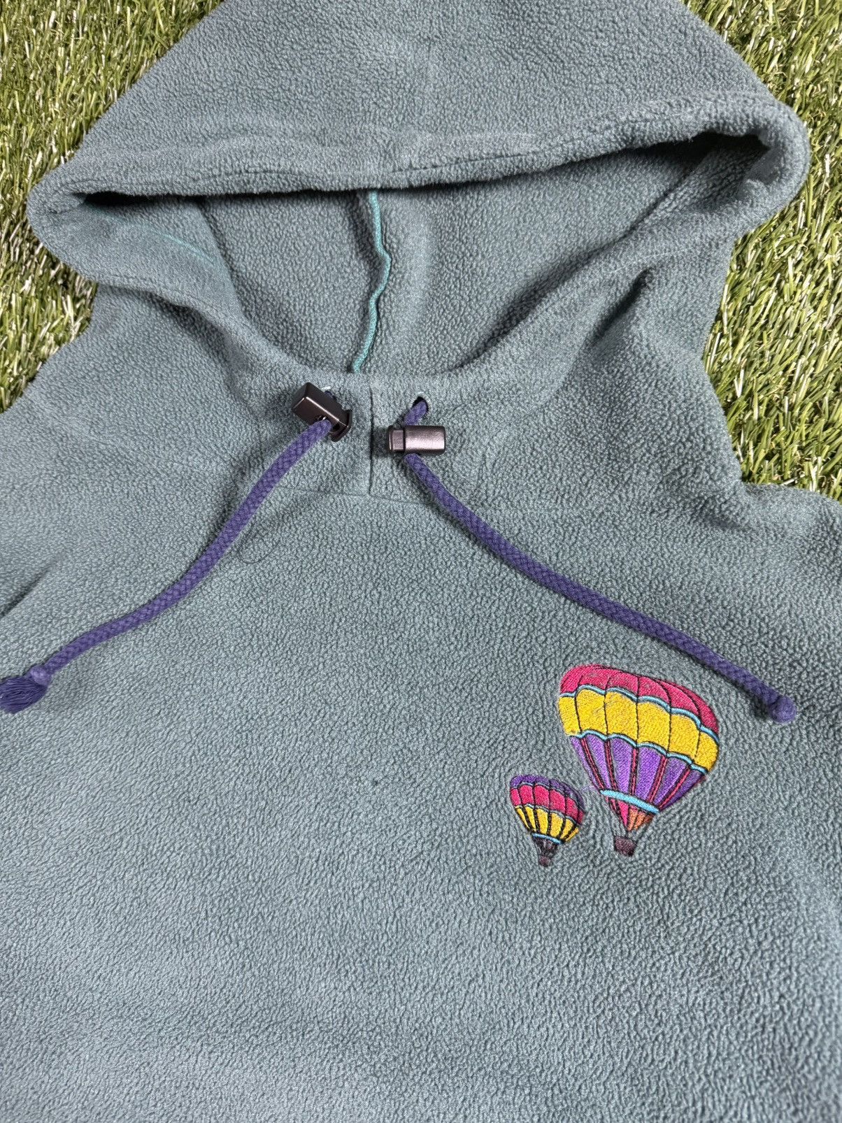 Vintage Vintage 90s Hot Air Balloon Boxy Fleece Hoodie Sweatshirt Size US L / EU 52-54 / 3 - 2 Thumbnail