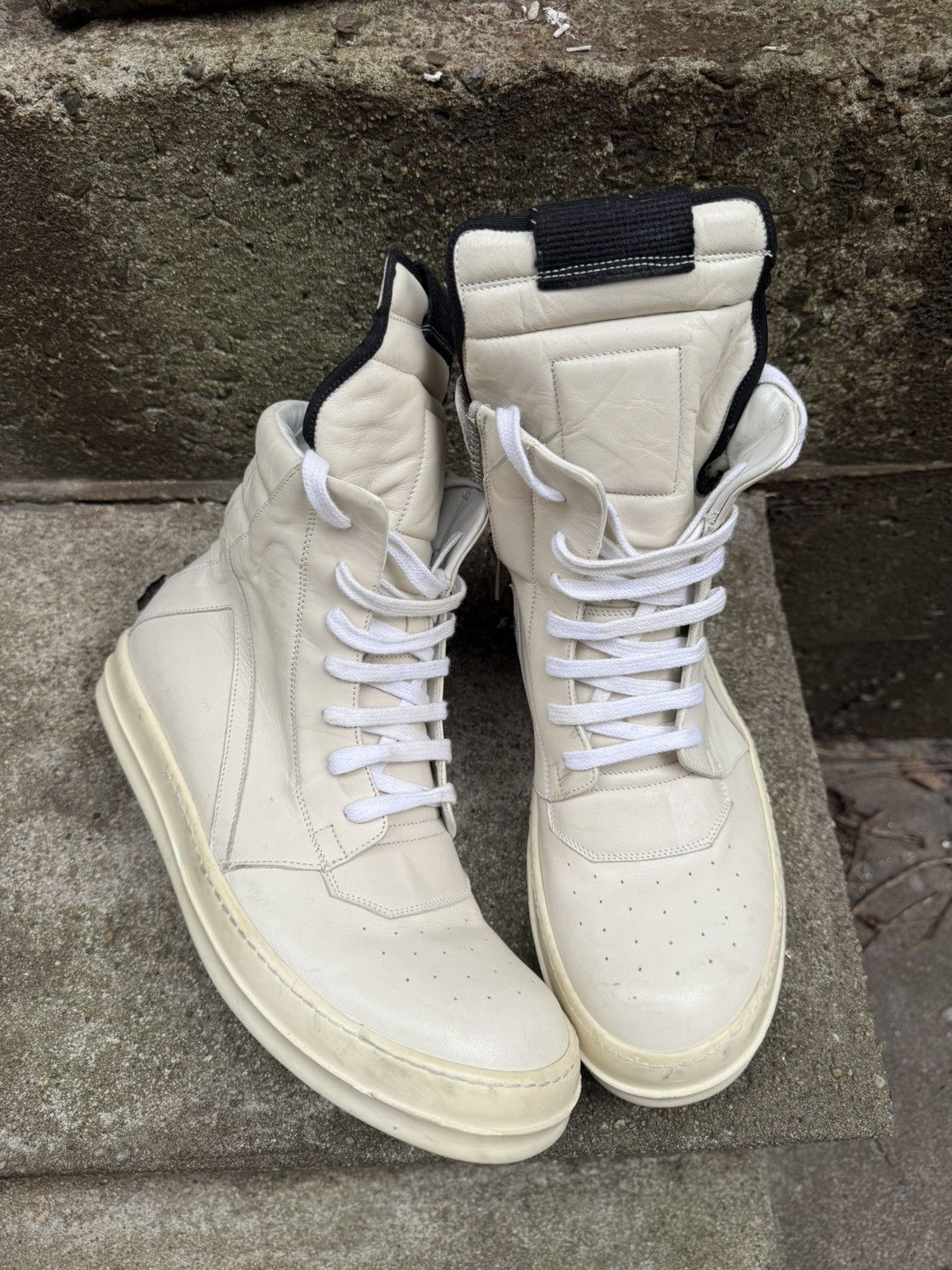 Rick Owens GEOBASKET スニーカー 42 Rick Owens Geobasket Sea-Wolf Burnt Pink Leather Sneakers Size 42