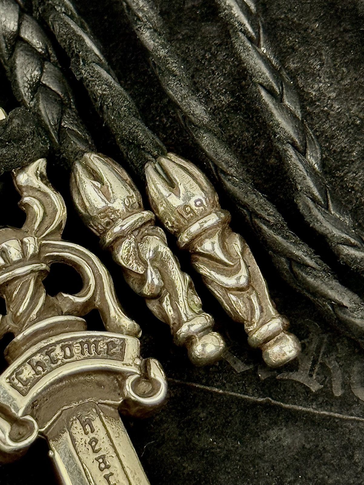 Chrome Hearts Chrome hearts - Dagger Pendant - Leather Necklace Size ONE SIZE - 8 Thumbnail