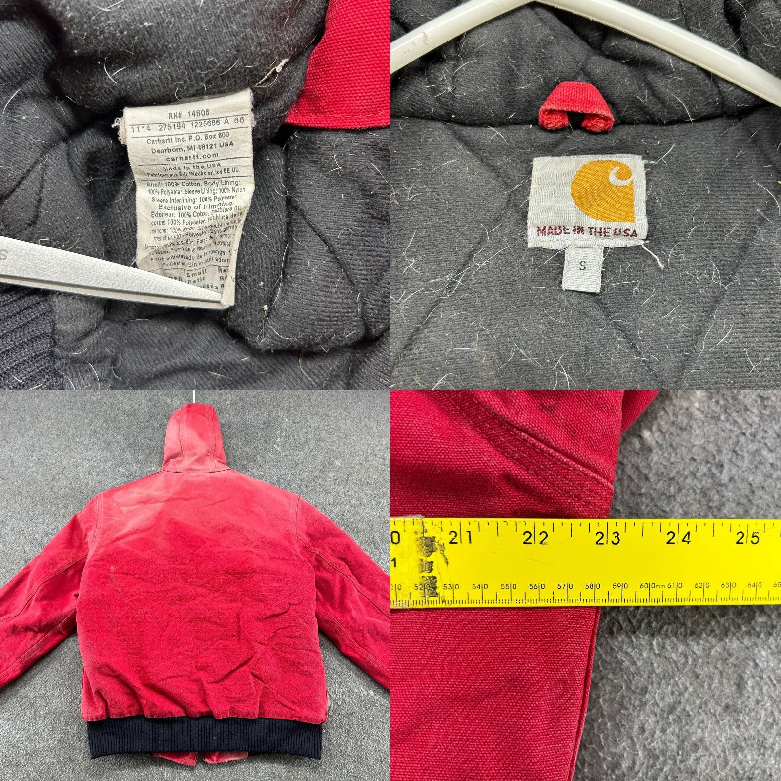 Carhartt VINTAGE Carhartt Jacket Men Small Red Canvas Hooded Treetop Applesauce J130 J140 Size US S / EU 44-46 / 1 - 10 Thumbnail