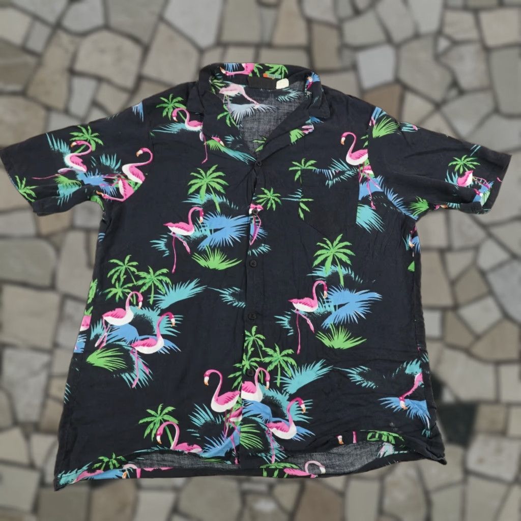 VINTAGE Frank Shirt Mens XL Short Sleeve Hawaiian Aloha Beach