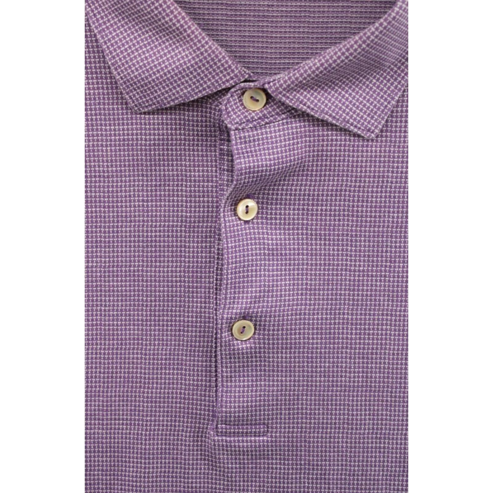 Peter Millar Peter Millar Polo Shirt Men's XL Purple Micro Check Golf Preppy Cotton MF16K08S Size US XL / EU 56 / 4 - 3 Thumbnail