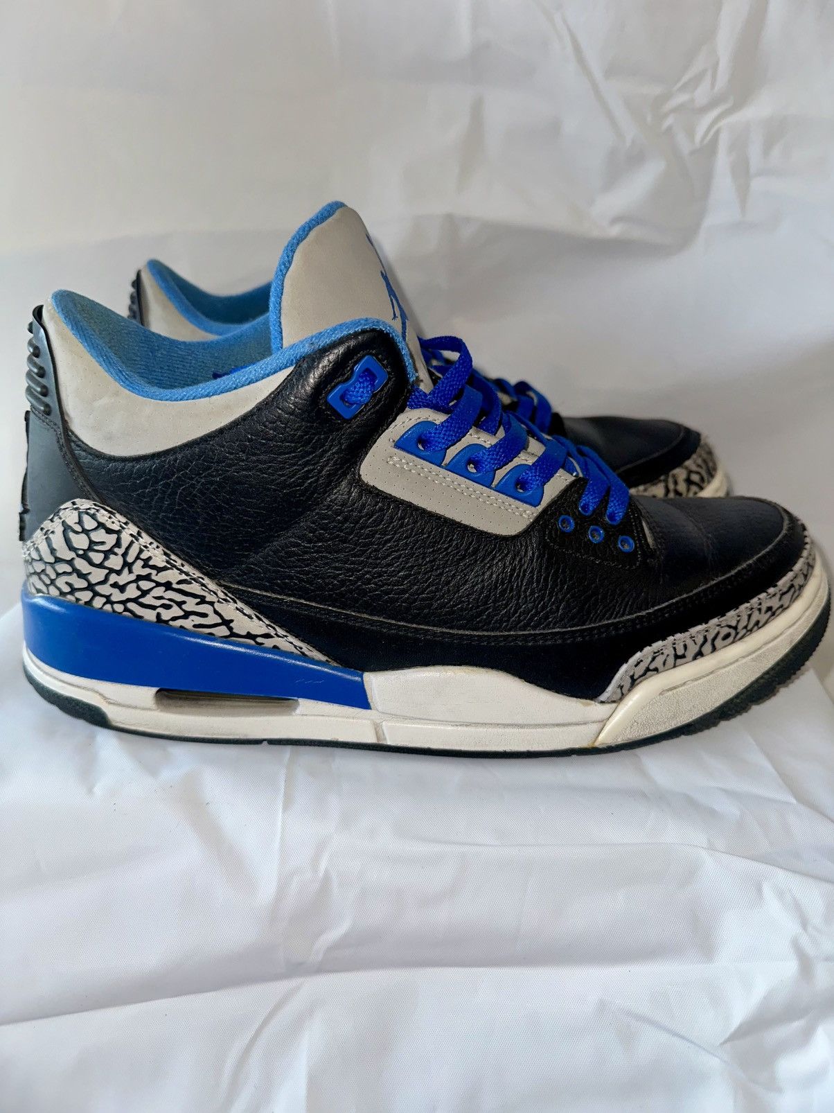 Jordan Brand 2014 Nike Air Jordan 3 Retro Black/Sport Blue-Wolf Grey Size US 10.5 / EU 43-44 - 4 Thumbnail