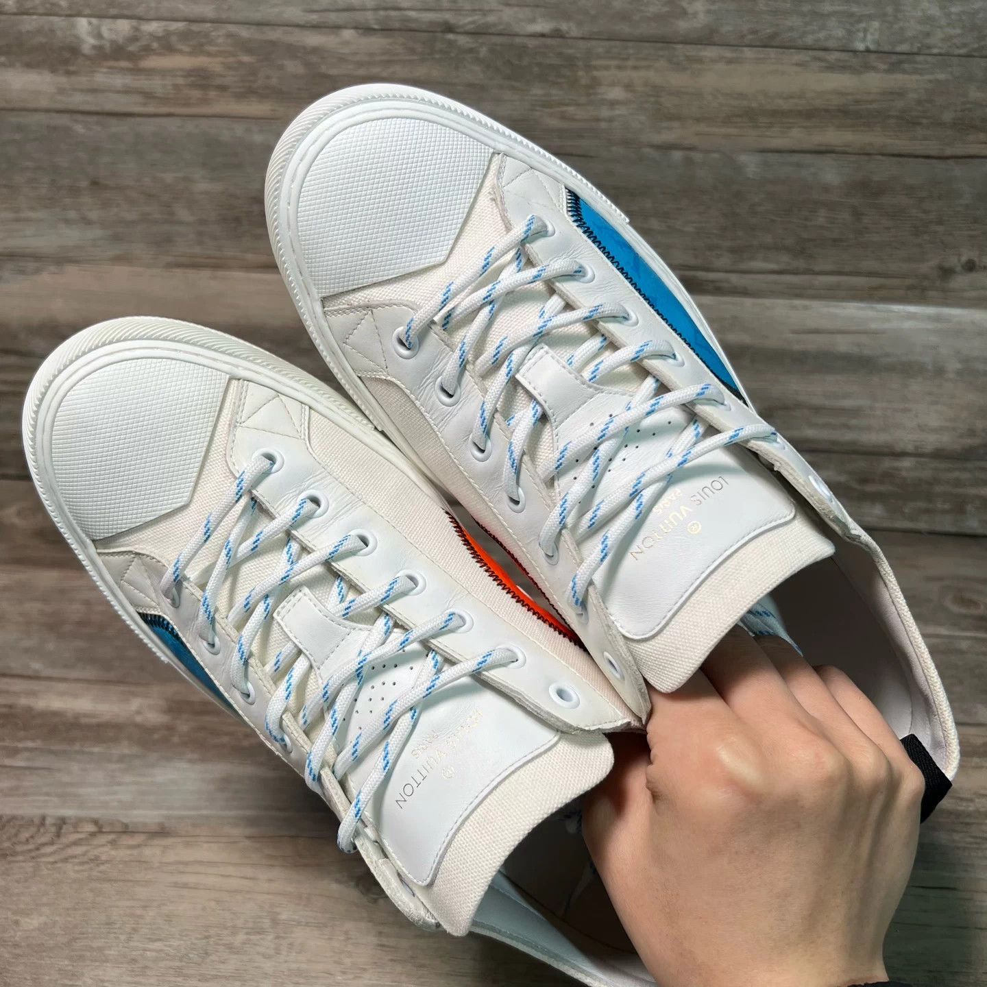 Louis Vuitton LV Tattoo White/Blue Low Top Casual Sneaker UK9 Size US 10 / EU 43 - 5 Thumbnail