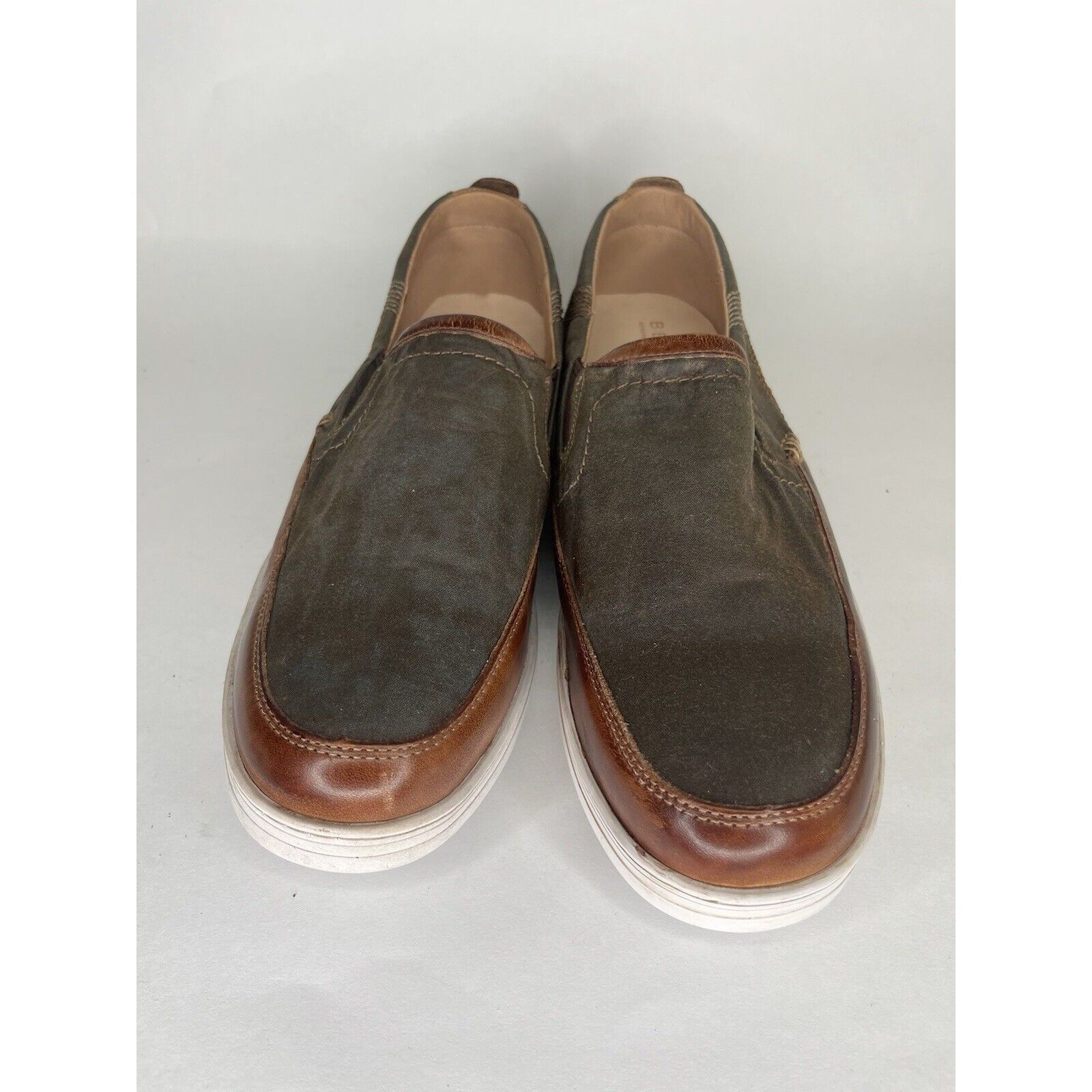 Bed Stu Bed Stu Green Canvas Brown Leather Casual Loafers Shoes Men Size US 13 / EU 46 - 12 Thumbnail