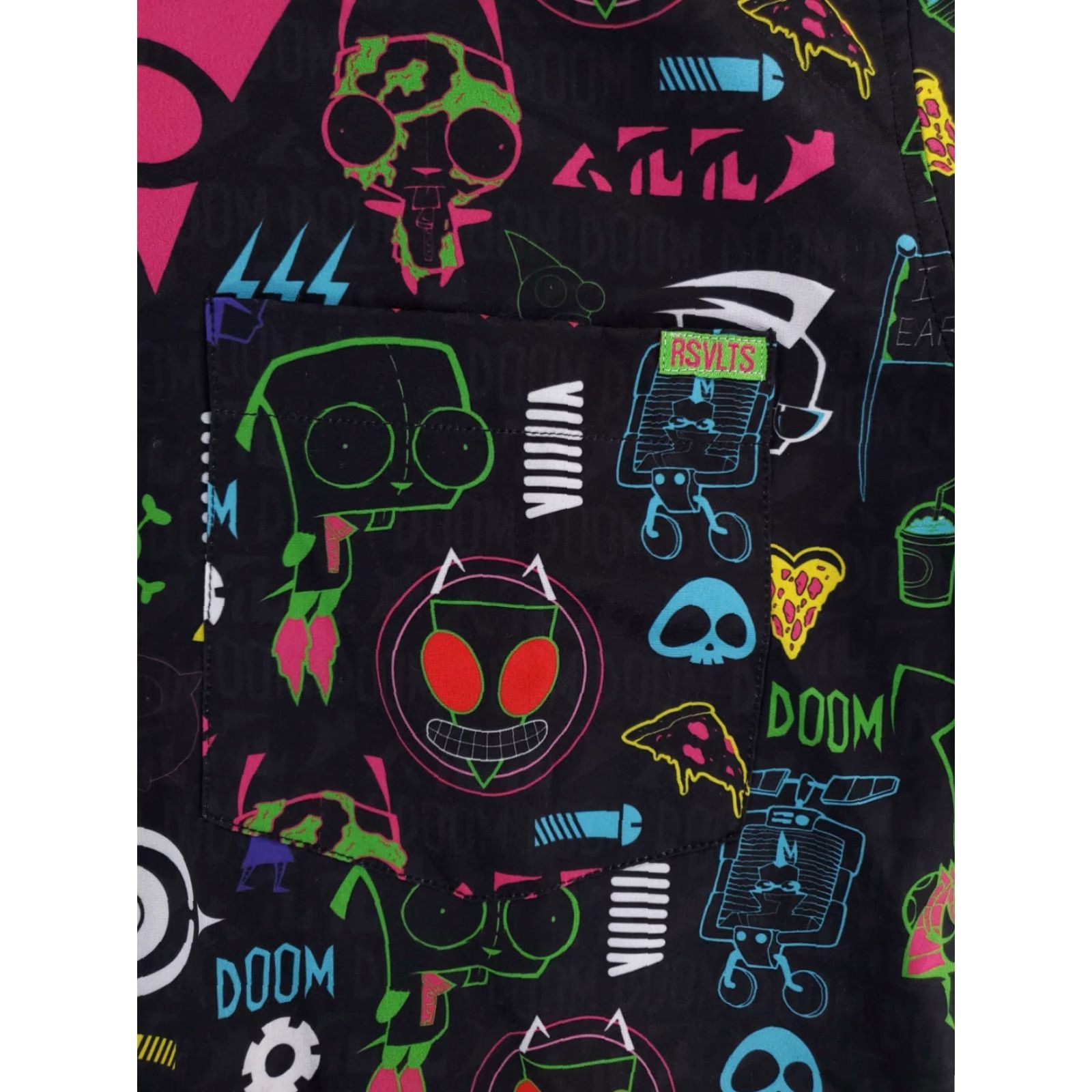 Nickelodeon RSVLTS x Nickelodeon Invaders Zim Button Down Shirt Short Sleeve Mens M Multicolor AOP Shirt Size US M / EU 48-50 / 2 - 2 Thumbnail