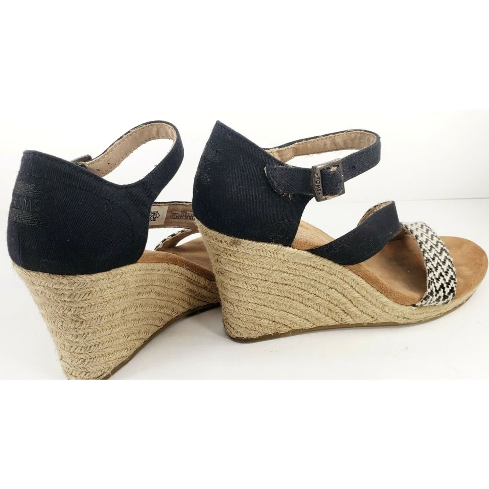 Toms Toms Black Clarissa Wedge Strappy Sandals Women's Size 7.5 Size US 8 / IT 38 - 3 Thumbnail