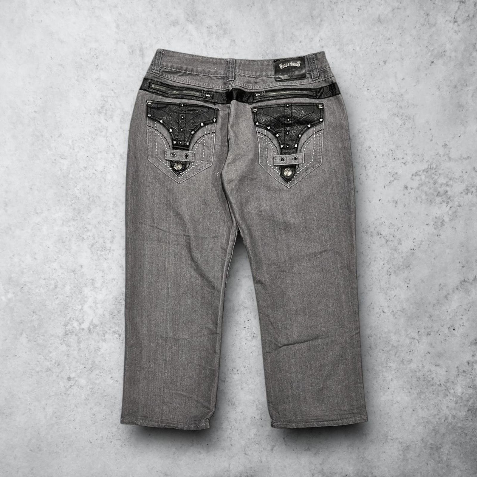 Other Imperious Jeans w/ Faux Leather Back Pocket Embellishments Size US 40 / EU 56 - 1 Thumbnail