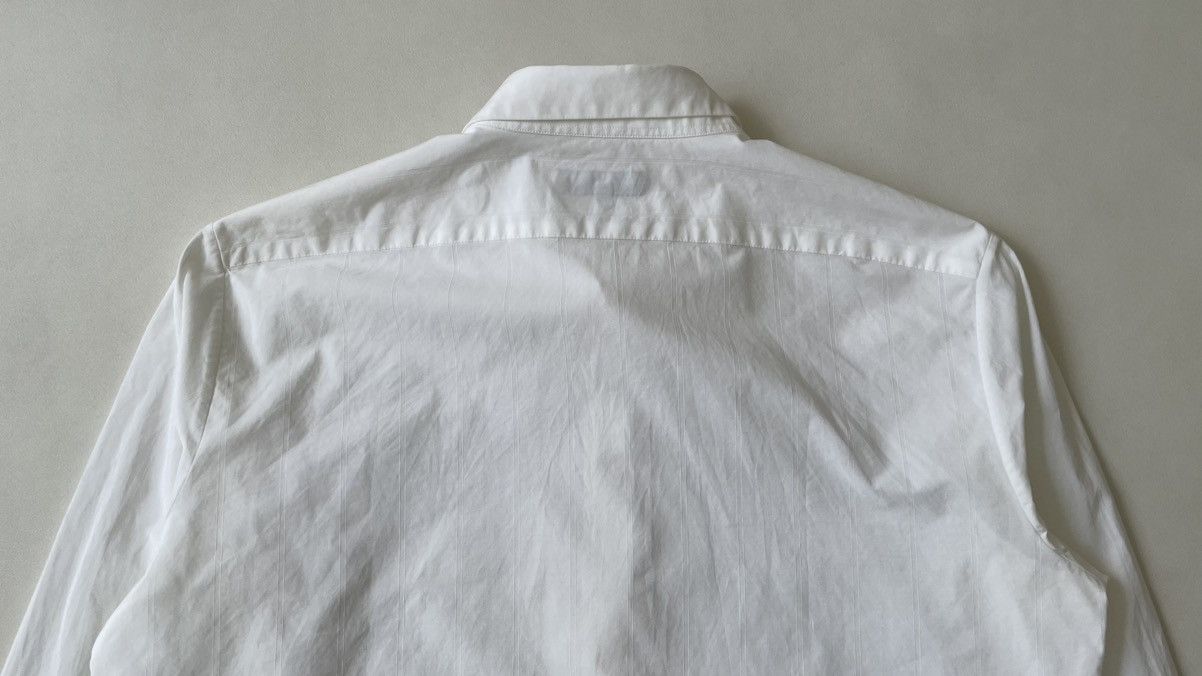 Ann Demeulemeester White Cotton Tonal Striped Shirt Size US M / EU 48-50 / 2 - 13 Thumbnail