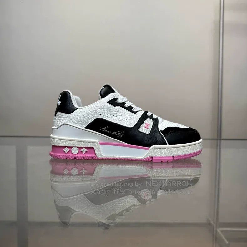 Louis Vuitton Louis Vuitton TRAINER New Black and White Pink shoes Size US 7 / IT 37 - 3 Thumbnail