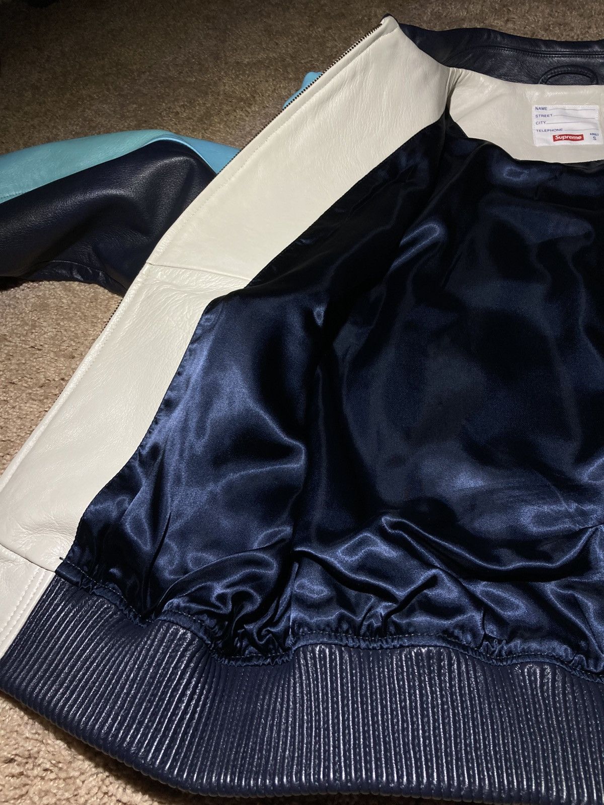 Supreme New SS18 Supreme Studded Arc Logo Leather Jacket Blue 2018 Size US S / EU 44-46 / 1 - 7 Thumbnail