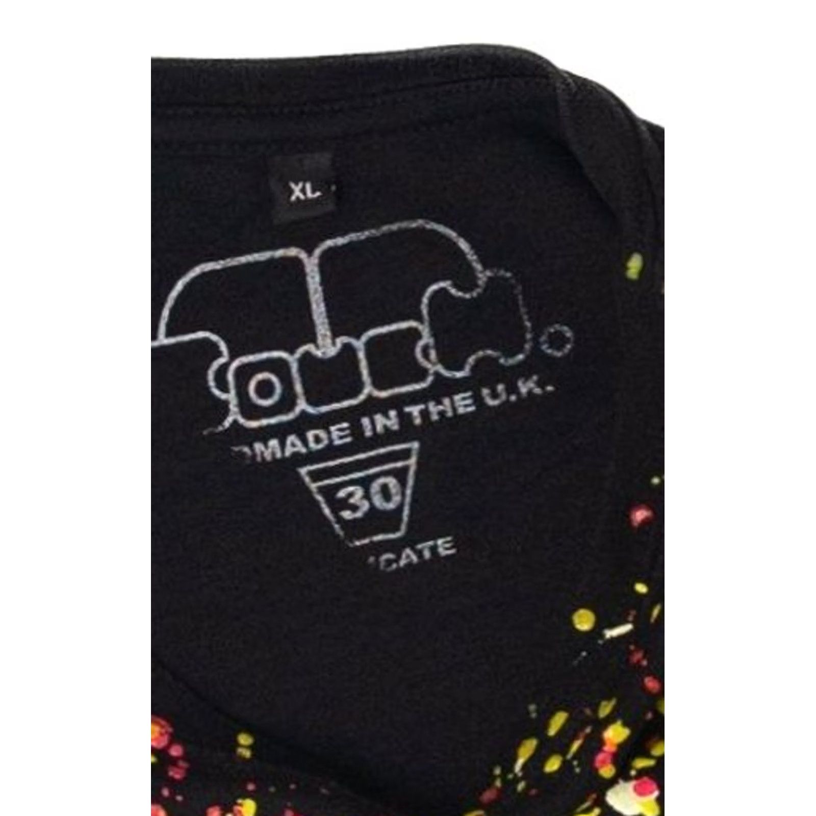 Vintage VINTAGE Paint Splatter T-Shirt Unisex Adults XS-XL Black Short Sleeve 2000s Mens Womens Girls Boys Size US XL / EU 56 / 4 - 3 Thumbnail