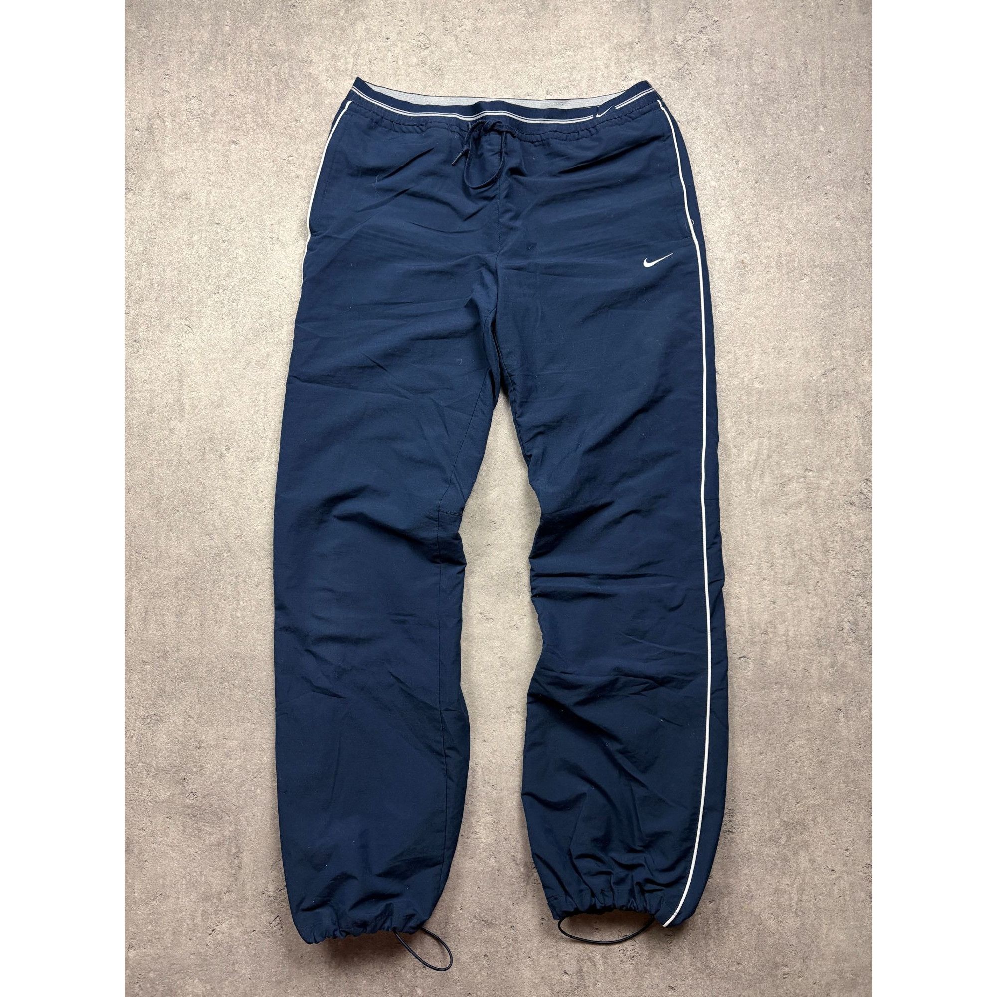 Nike Vintage Nike Track Pants Navy Blue Baggy Trousers Drawstring Size US 32 / EU 48 - 1 Thumbnail