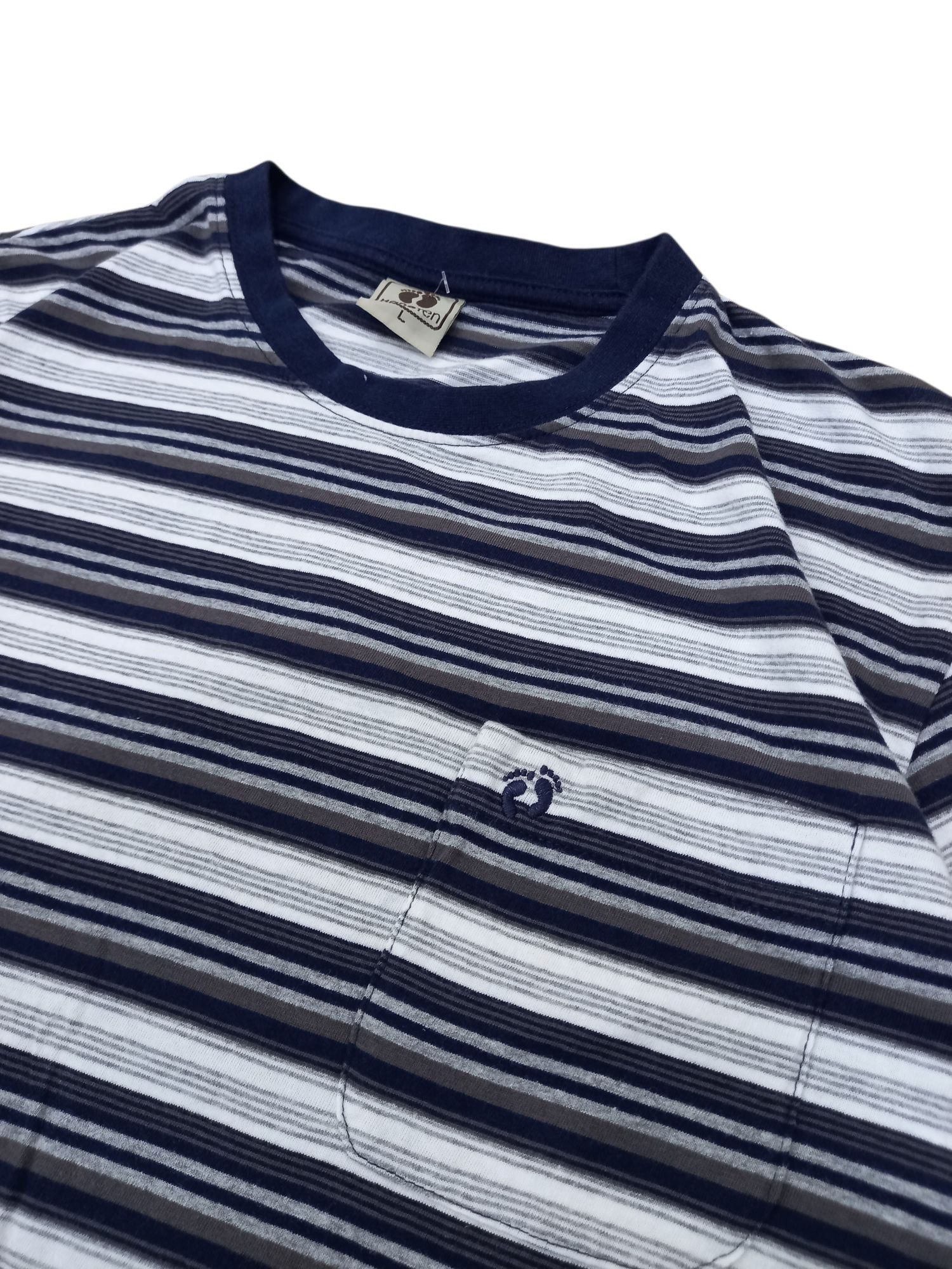 Hang Ten Vintage Hang Ten Striped Surf Pocket Tee Size US L / EU 52-54 / 3 - 3 Thumbnail