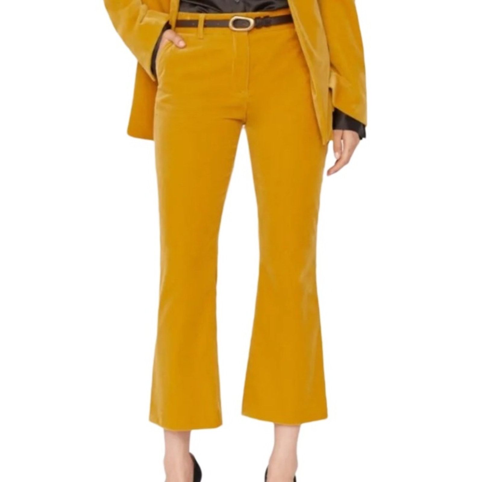 Frame Frame Le Crop Mini Boot Velveteen Trouser - Mustard Size 00 Size 24" / US 00 / IT 34 - 1 Thumbnail