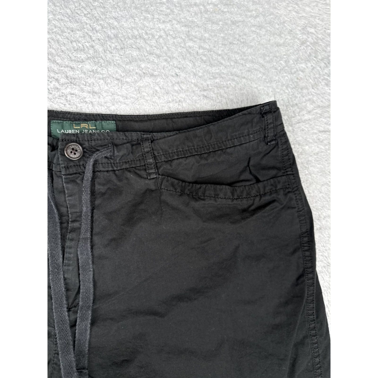 Ralph Lauren Lauren Ralph Lauren Shorts Womens 12 Black 100% Cotton Drawstring Chino Size 34" / US 12 / IT 48 - 5 Thumbnail
