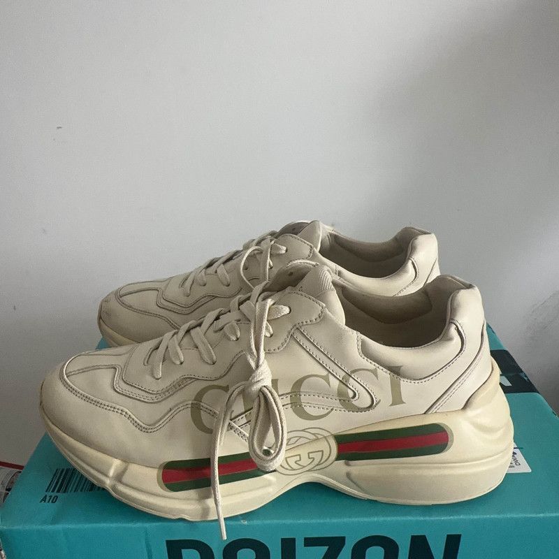 Gucci Gucci Rhyton Logo Daddy Sneakers in Ivory White - Size US 9.5 / EU 42-43 - 1 Thumbnail