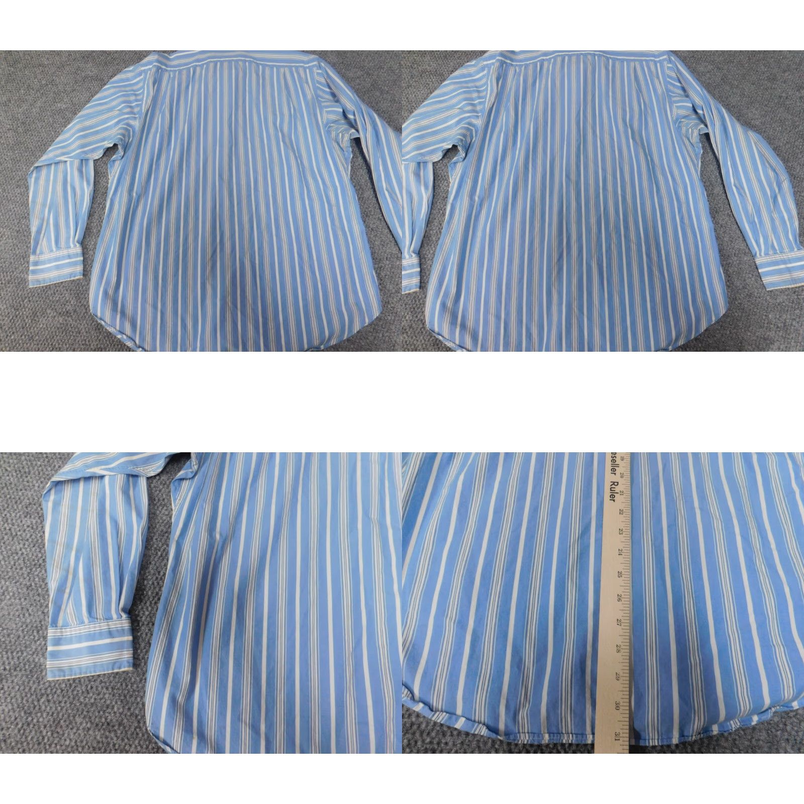 Polo Ralph Lauren Polo Ralph Lauren Shirt 16.5 Mens Blue Striped Button Down Collar Classic Button Up Dress Shirt Size US XL / EU 56 / 4 - 8 Thumbnail