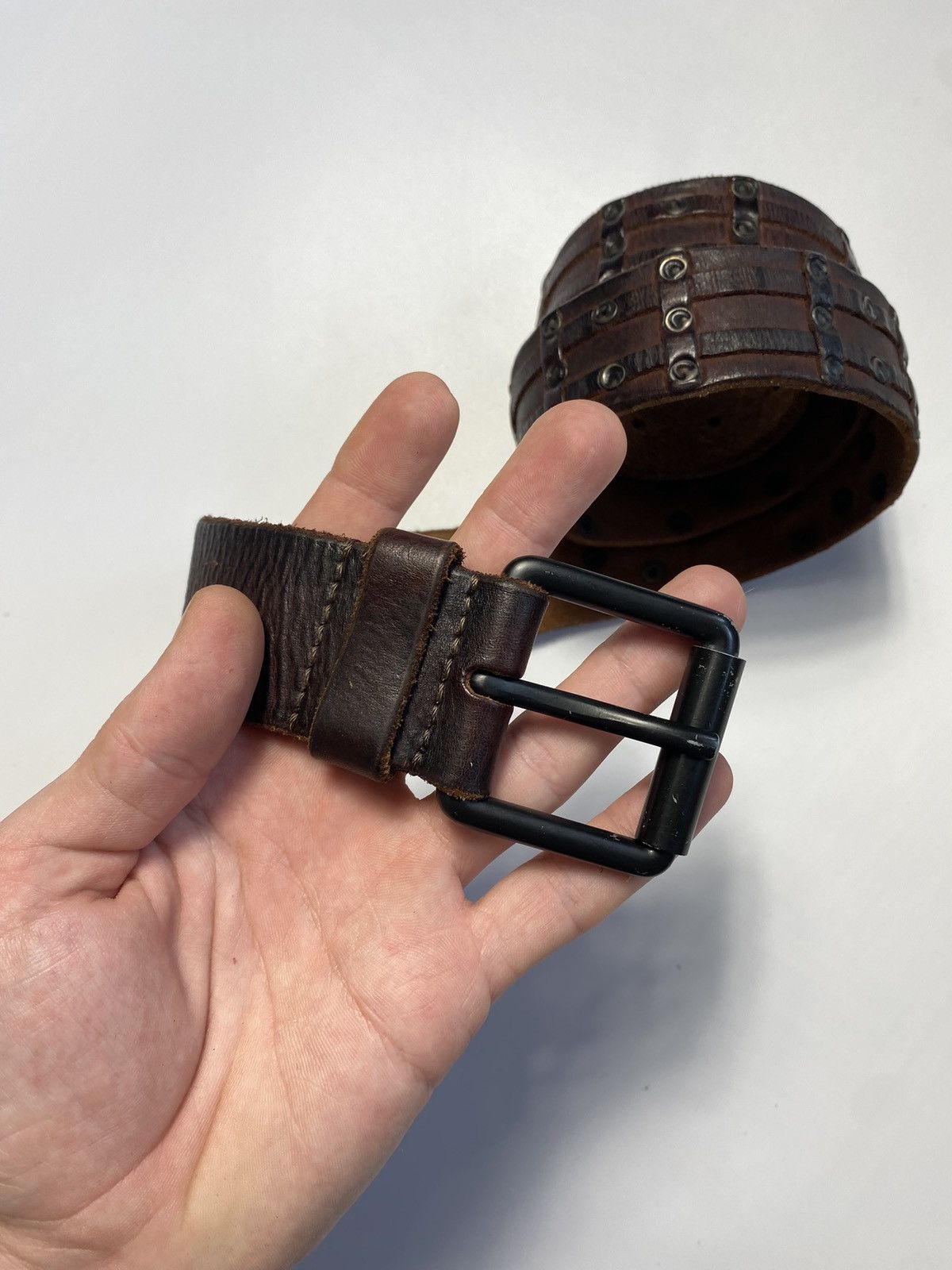 Allsaints Allsaints Spitalfield avant-garde leather belt Size 32 - 4 Thumbnail