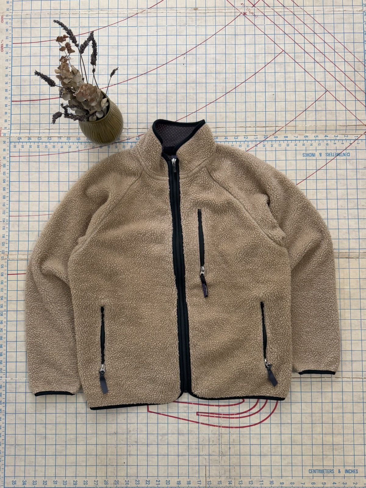Patagonia × Vintage Vintage Patagonia Oatmeal Deep Pile Full Zip Fleece Large Size US L / EU 52-54 / 3 - 3 Thumbnail