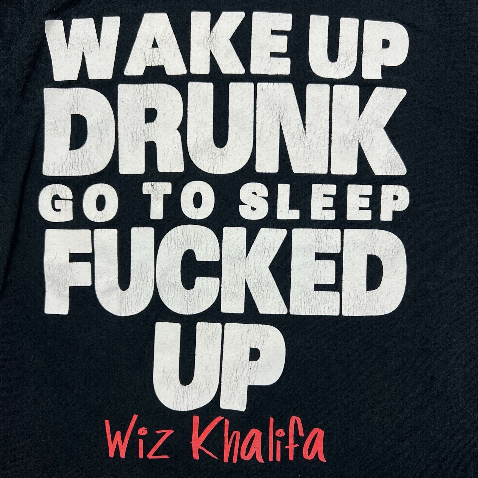 Rap Tees × Vintage × Wiz Khalifa Wiz Khalifa T Shirt Wake Up Drunk Short Sleeve Rap Tee Size US S / EU 44-46 / 1 - 3 Thumbnail