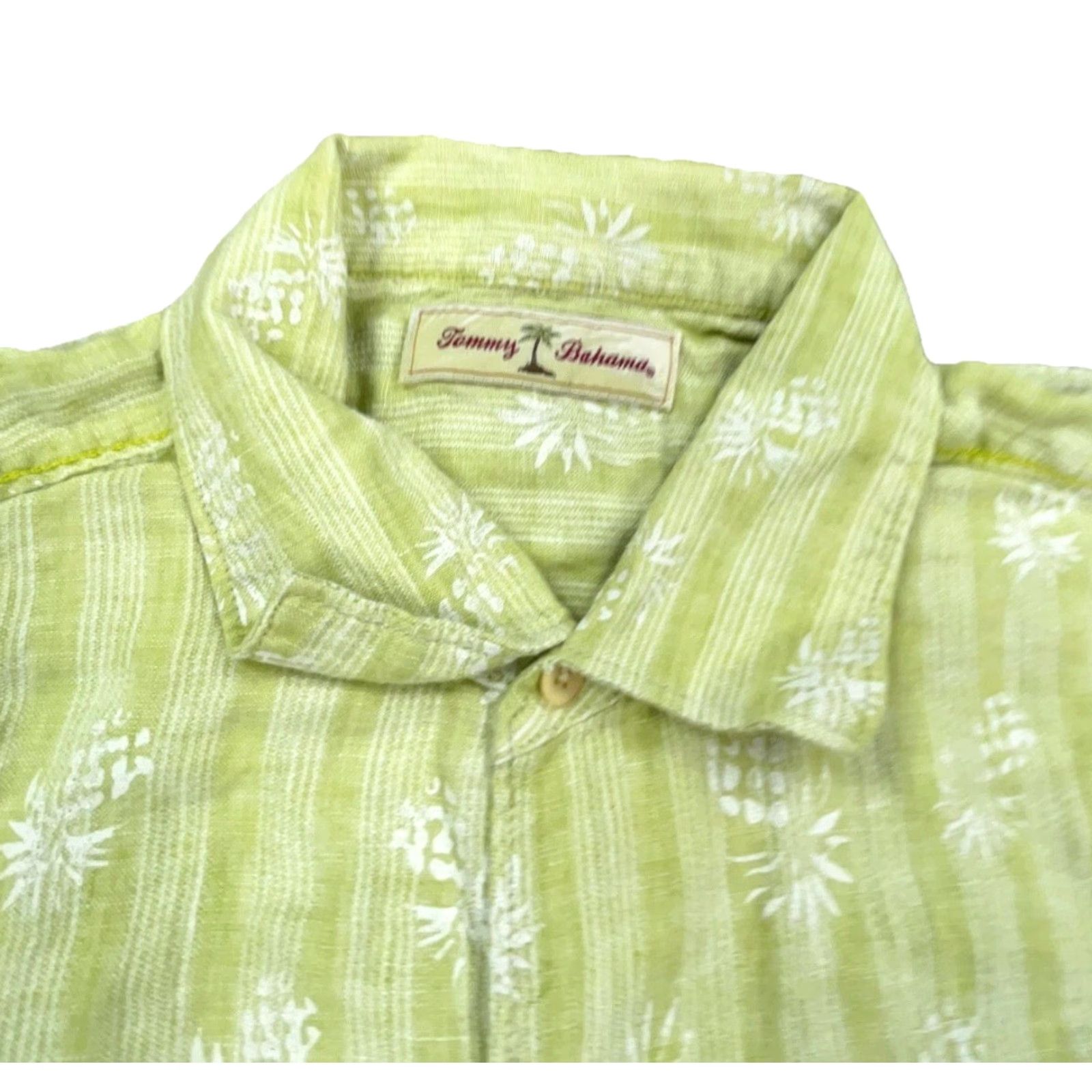 Tommy Bahama Tommy Bahama Button-Up Shirt Men Large Green Linen Hawaiian Pineapple Beach Mens Size US L / EU 52-54 / 3 - 4 Thumbnail