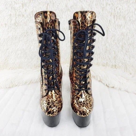 Other NEW Adore Gold Leopard 1020 Platform Heel Ankle Boots Pole D Size US 12 / IT 42 - 6 Thumbnail