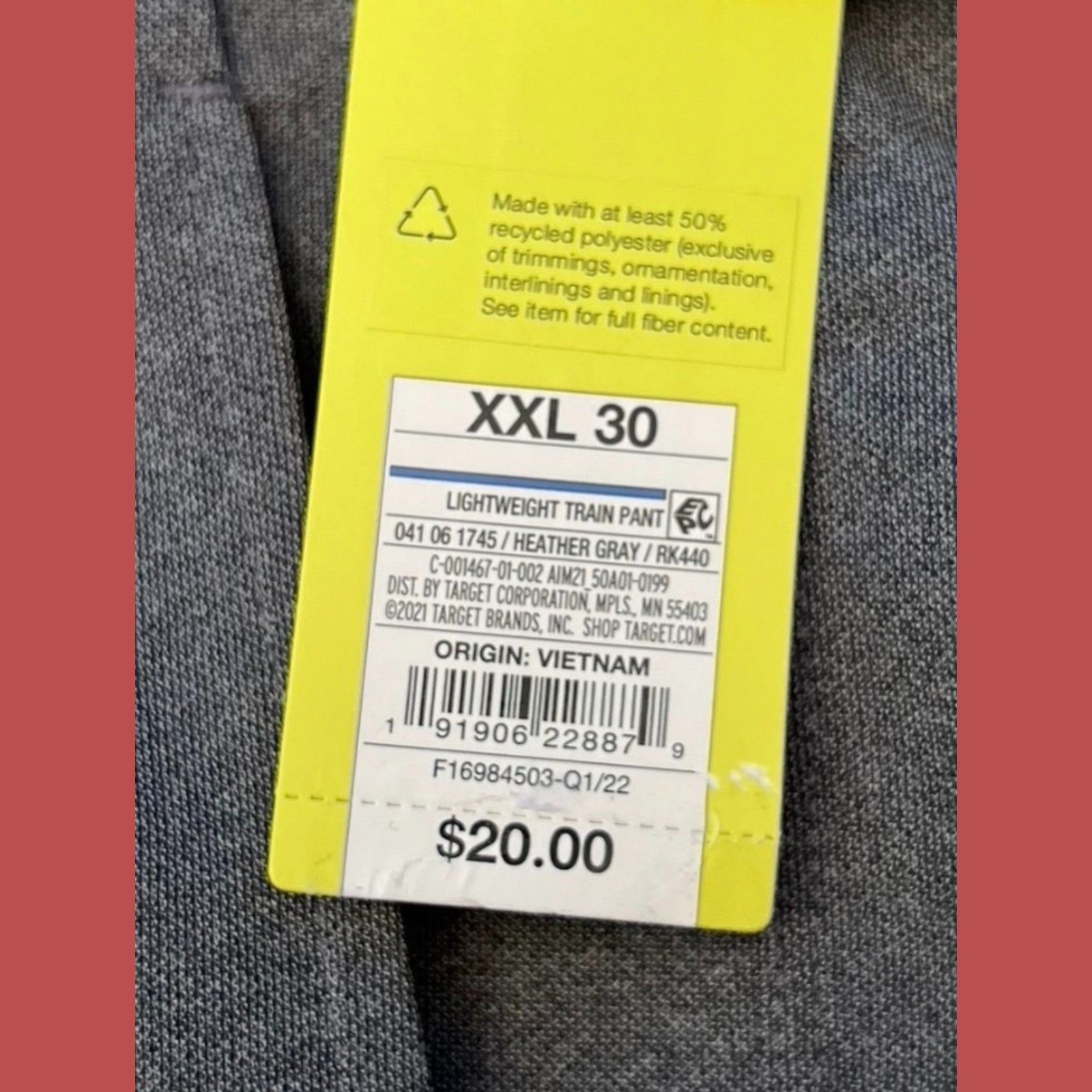 Other All in Motion - Men's Train Pants - Gray - XXL (30) Size US 30 / EU 46 - 10 Thumbnail