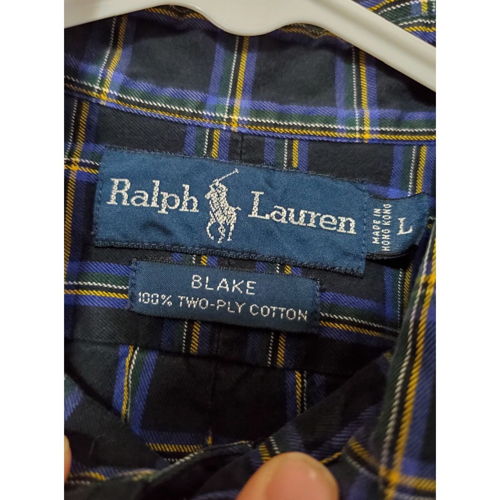 Ralph Lauren Ralph Lauren Men's Blake Shirt Button-Up Regular 100% Cotton Navy Plaid Large Long Sleeve Button-Down Collared Logo Casual Travel"} Size US L / EU 52-54 / 3 - 4 Thumbnail