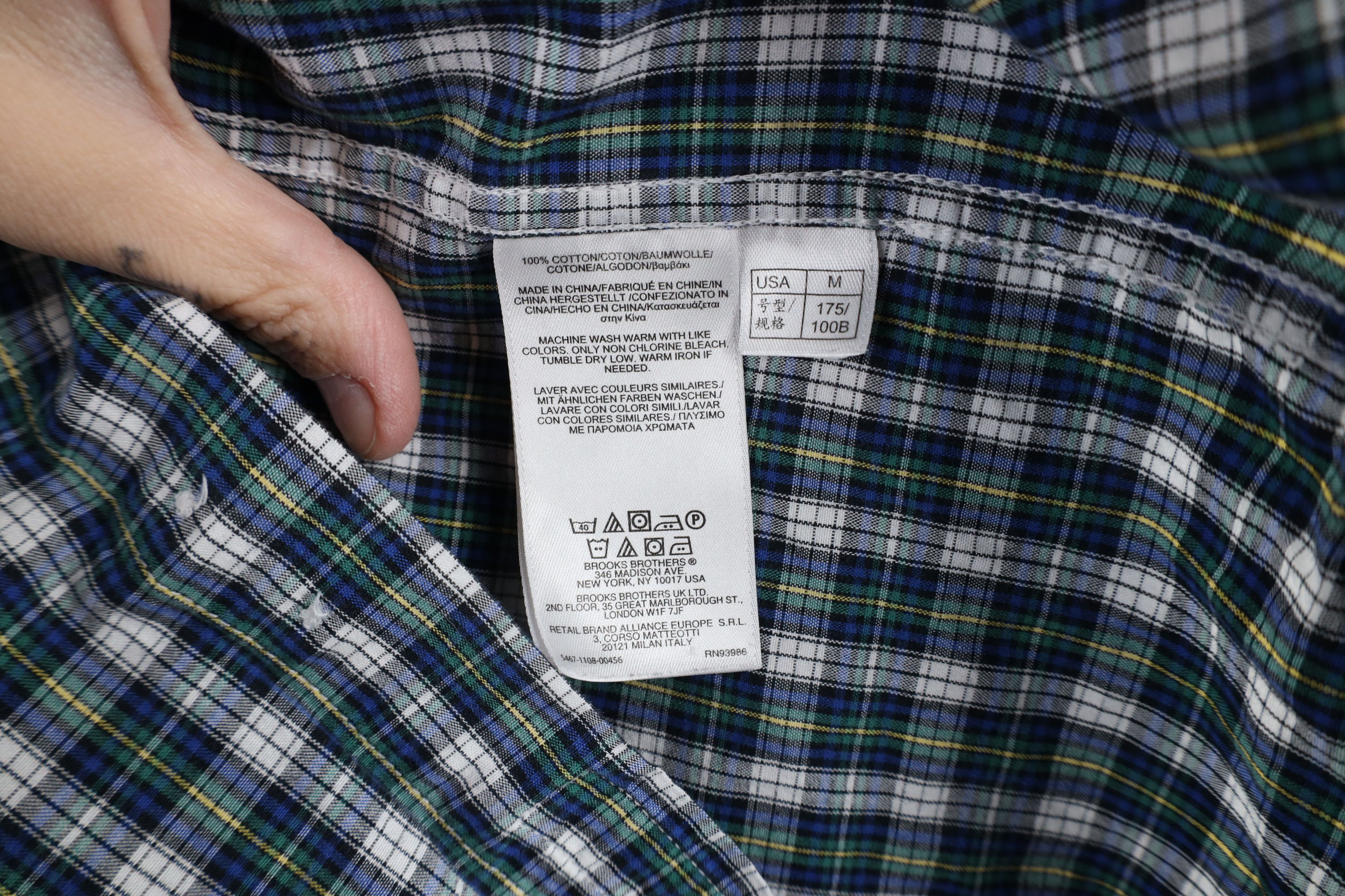 Brooks Brothers × Vintage Vintage Brooks Brothers Cotton Button Down Shirt Plaid Size US M / EU 48-50 / 2 - 6 Thumbnail