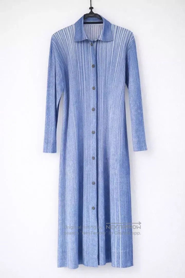 Issey Miyake Issey Miyake Denim Dress Size L / US 10 / IT 46 - 1 Thumbnail
