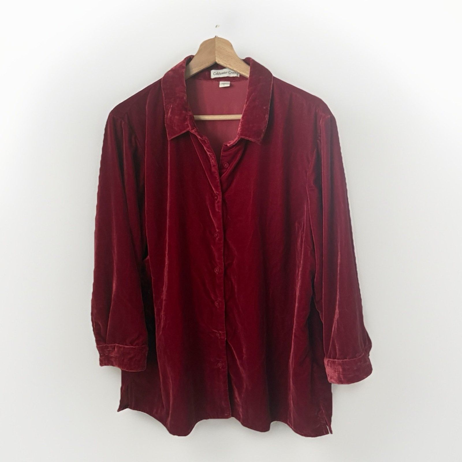 Coldwater Creek Coldwater Creek Velvet Button Western Boho Lagenlook Blouse Size L / US 10 / IT 46 - 1 Thumbnail