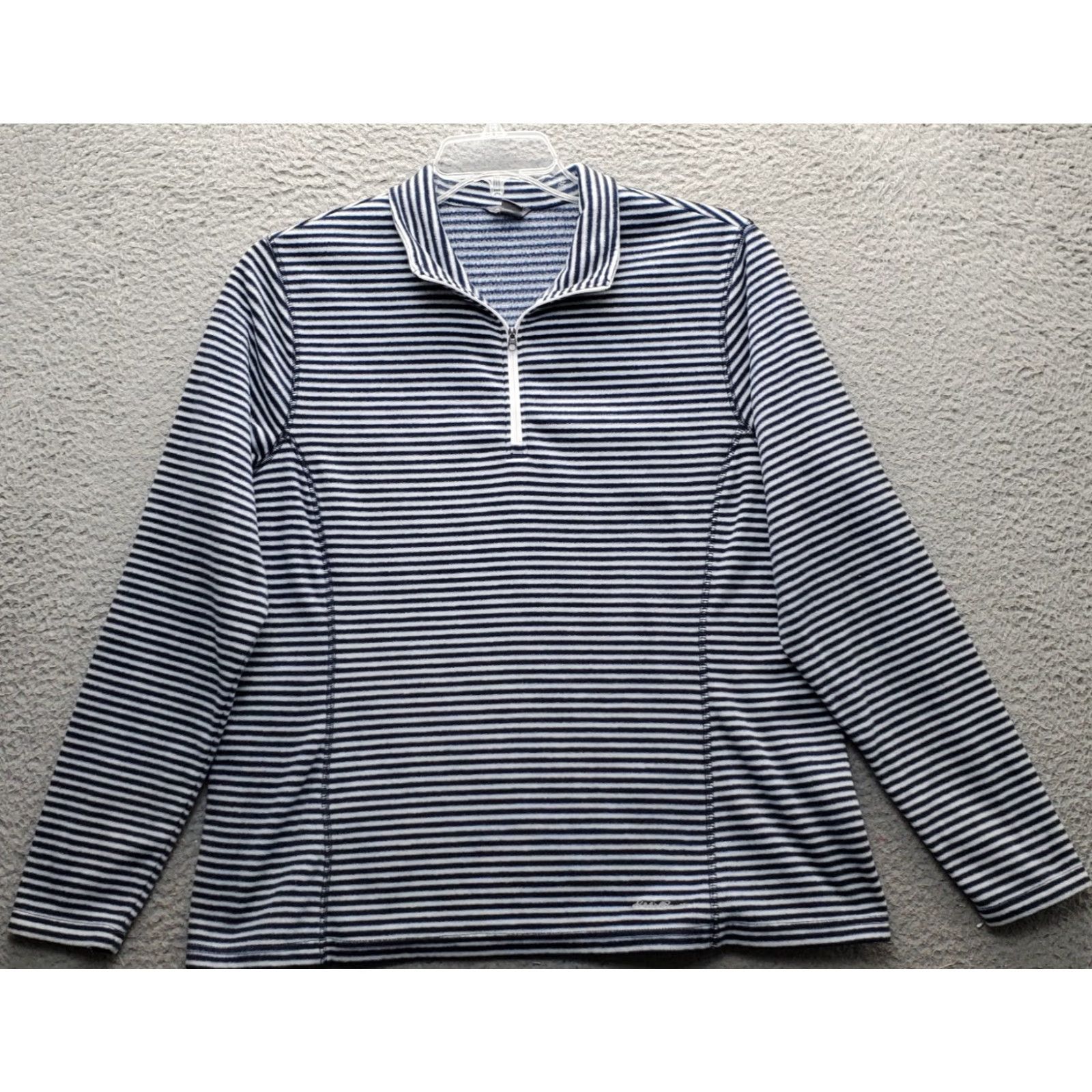 Eddie Bauer Eddie Bauer Women XL Multicolor Striped 1/4 Zip Pullover Fleece Mock Neck Long Sleeve Size XL / US 12-14 / IT 48-50 - 2 Thumbnail