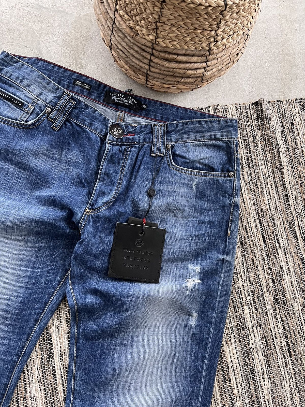 Philipp Plein New Philipp Plein Jeans Heavy Metal Logo Y2K Distressed Size US 36 / EU 52 - 4 Thumbnail