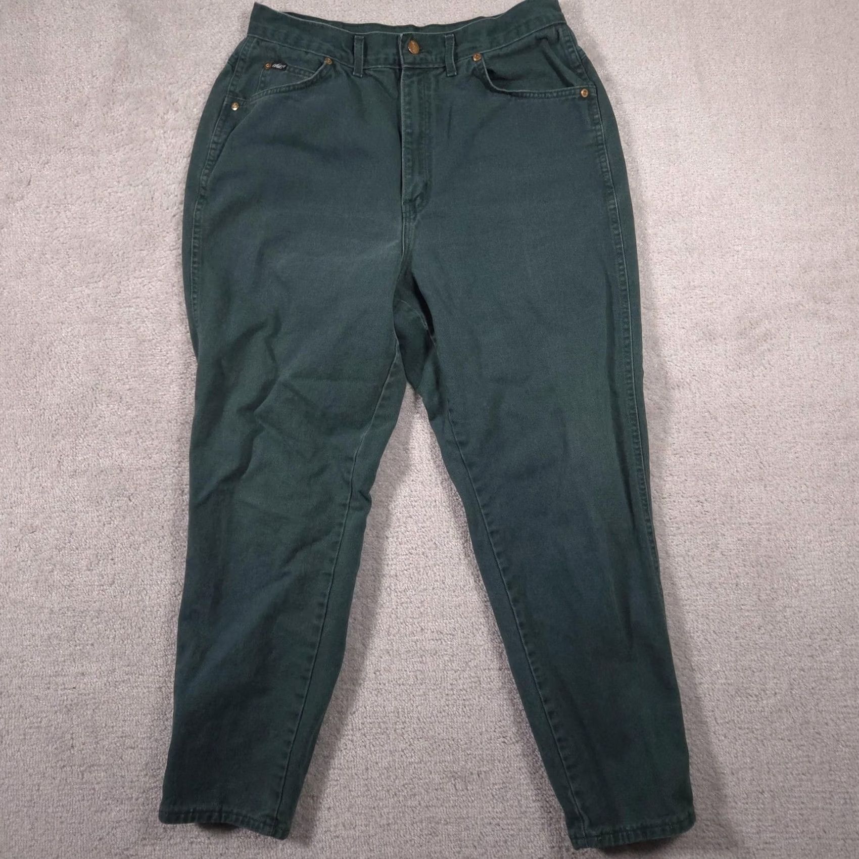 Vintage VINTAGE Chic Jeans Womens 18 Dark Green High Rise Regular Tapered Denim USA 90s Size 40" / US 18 - 2 Thumbnail