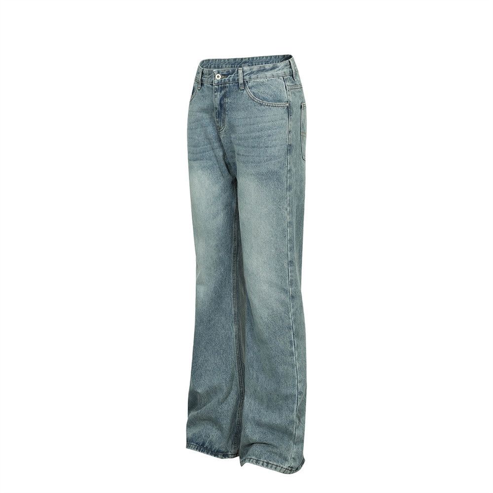 Japanese Brand × Jean Washed loose straight-leg casual versatile simple jeans Size US 32 / EU 48 - 2 Thumbnail
