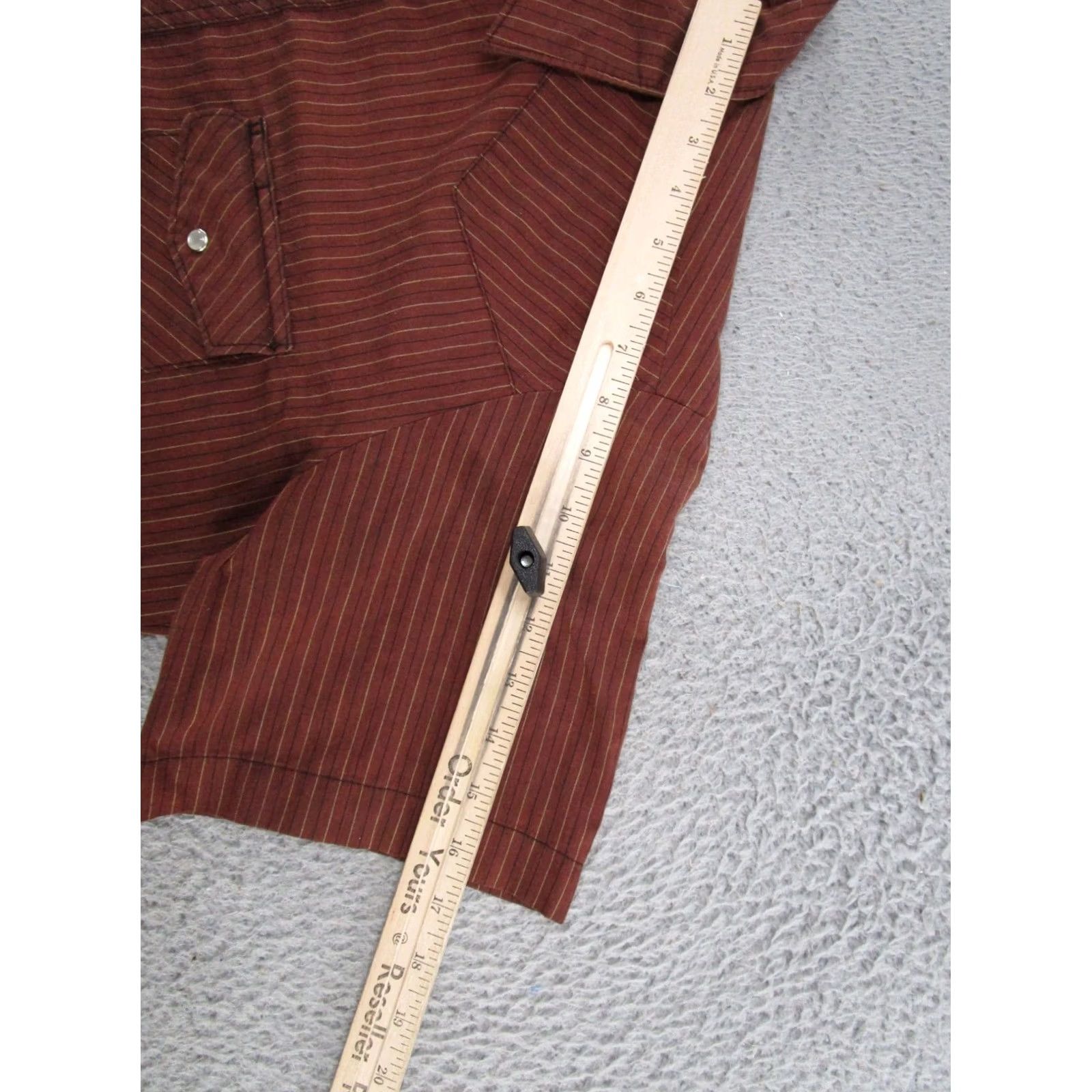 Wrangler Wrangler Western Shirt Mens Striped Short Sleeve Snap Up Cowboy Rodeo Rockabilly Shirt Mens Brown Cotton Size US M / EU 48-50 / 2 - 6 Thumbnail