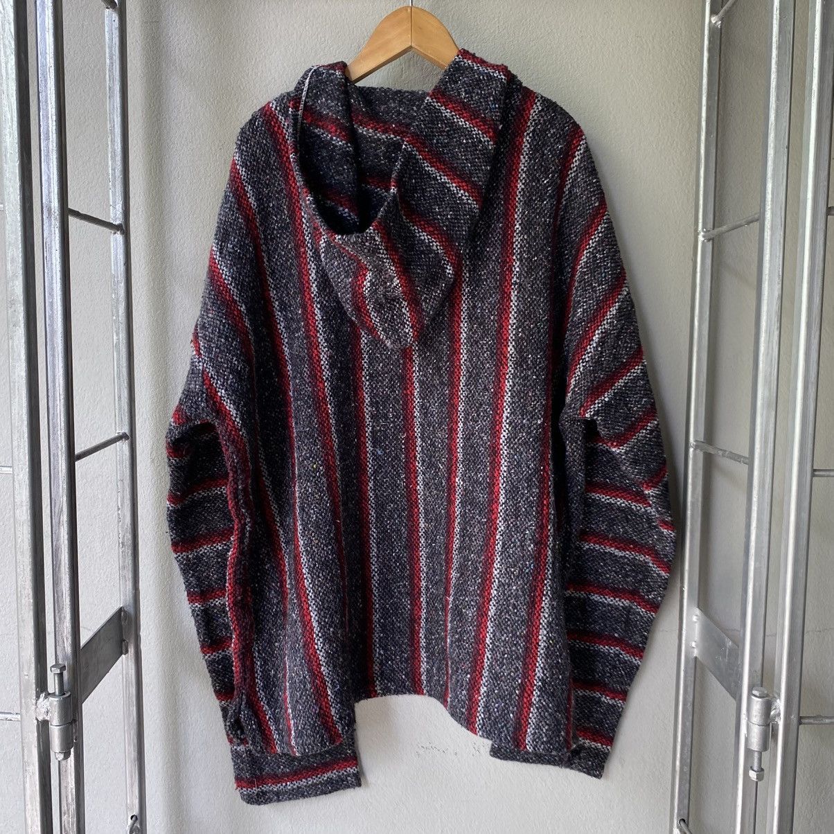 Vintage Black & Red Striped Baja Hoodie Size US M / EU 48-50 / 2 - 2 Thumbnail
