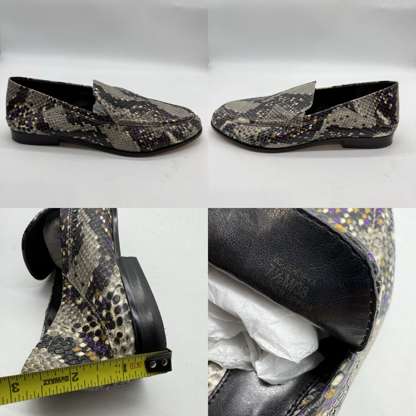 Vince Camuto Vince Camuto Jendeya Loafers Leather Gray Snake Embossed Slip On Sz 7.5 Size US 8 / IT 38 - 8 Thumbnail