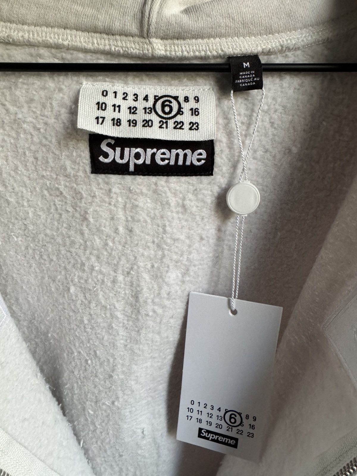 Maison Margiela × Supreme Supreme MM6 Maison Margiela Box Logo Zip Up Hoodie White Size US M / EU 48-50 / 2 - 7 Thumbnail