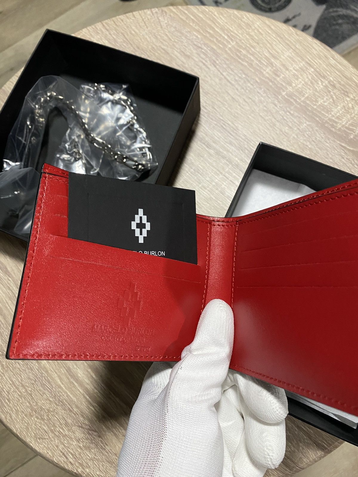 Marcelo Burlon Marcelo Burlon Leather Red Wings Wallet With Chain Size ONE SIZE - 4 Thumbnail