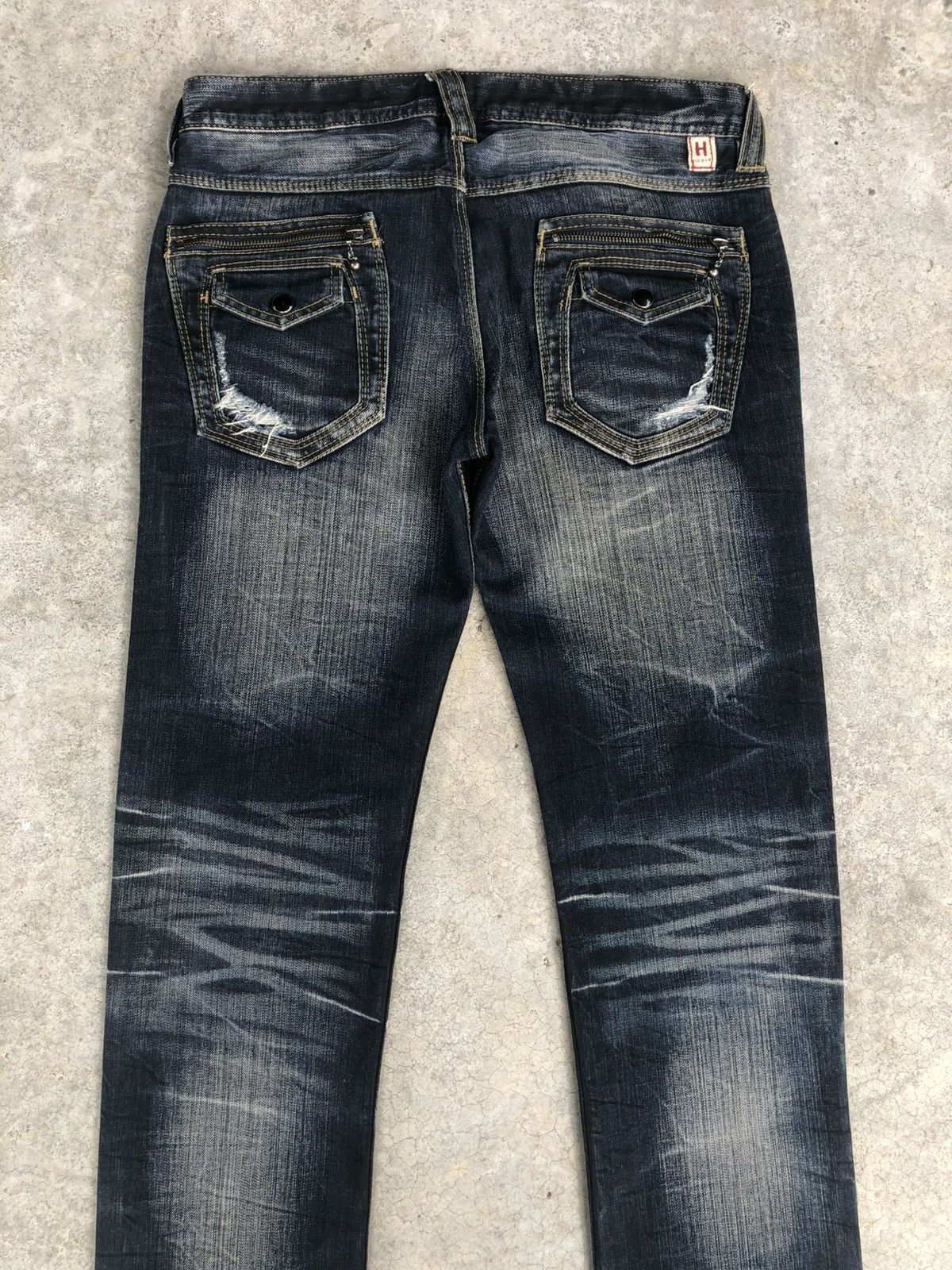 If Six Was Nine Japanese Nicole Flared Jeans Distressed Denim Size US 32 / EU 48 - 8 Thumbnail