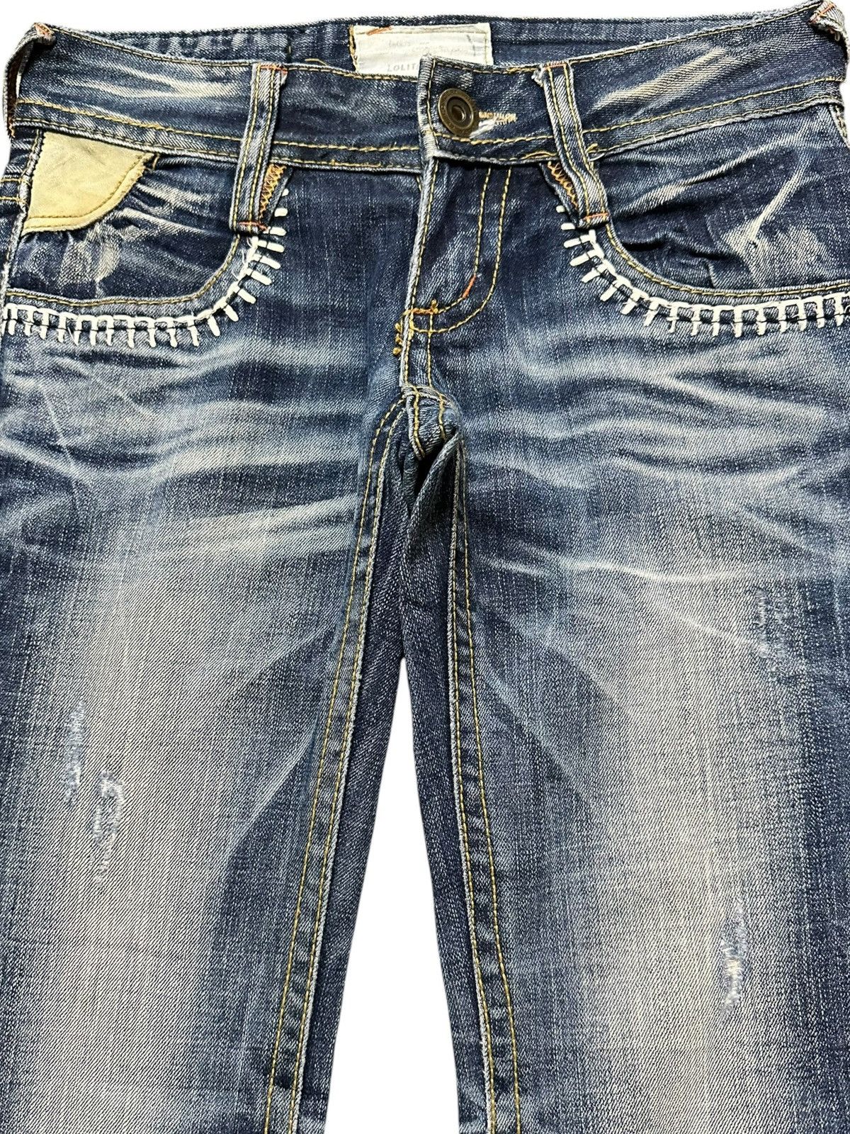 Ed Hardy Vintage Y2K Lolita Flare Whiskers Heavy Stitching Denim Size US 29 - 2 Thumbnail