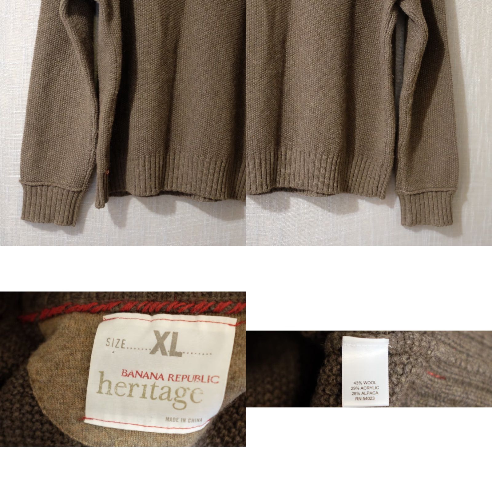 Banana Republic Banana Republic Heritage Wool/Acrylic/Alpaca Sweater Green Men's XL #H85-31 Navy? Size US XL / EU 56 / 4 - 8 Thumbnail