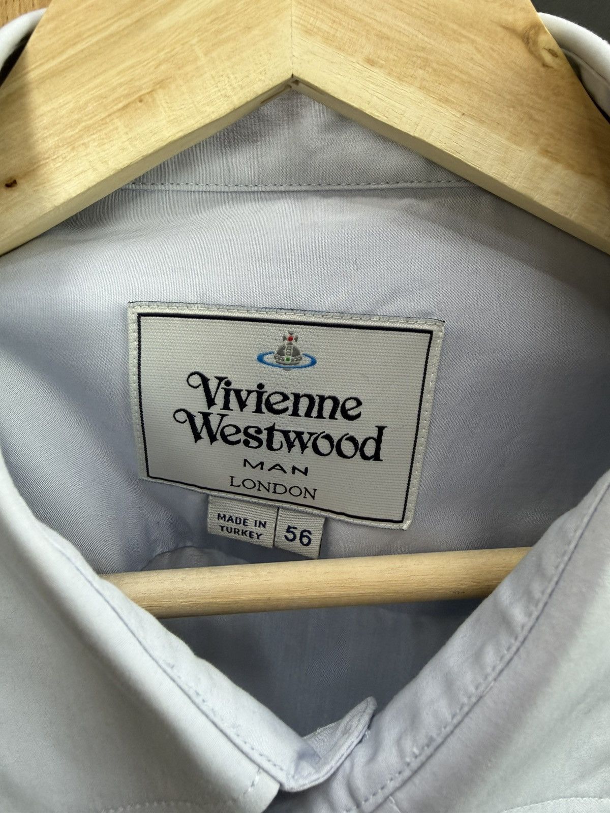 Vivienne Westwood Vivienne Westwood Man Light Blue Shirt Orb Logo Size 56 Size US XL / EU 56 / 4 - 7 Thumbnail