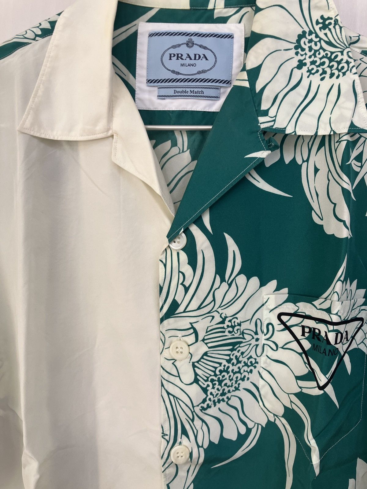 Prada Plada Double Match SS21 Silk Twill Hawaiian Bowling Shirts Size US S / EU 44-46 / 1 - 5 Thumbnail