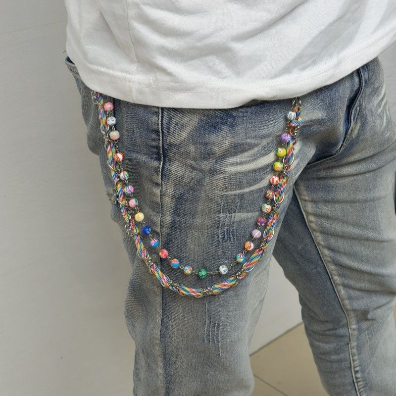 Japanese Brand × Jewelry Two-Layer Colorful Rope Pants Chain Stainless Steel Size ONE SIZE - 4 Thumbnail