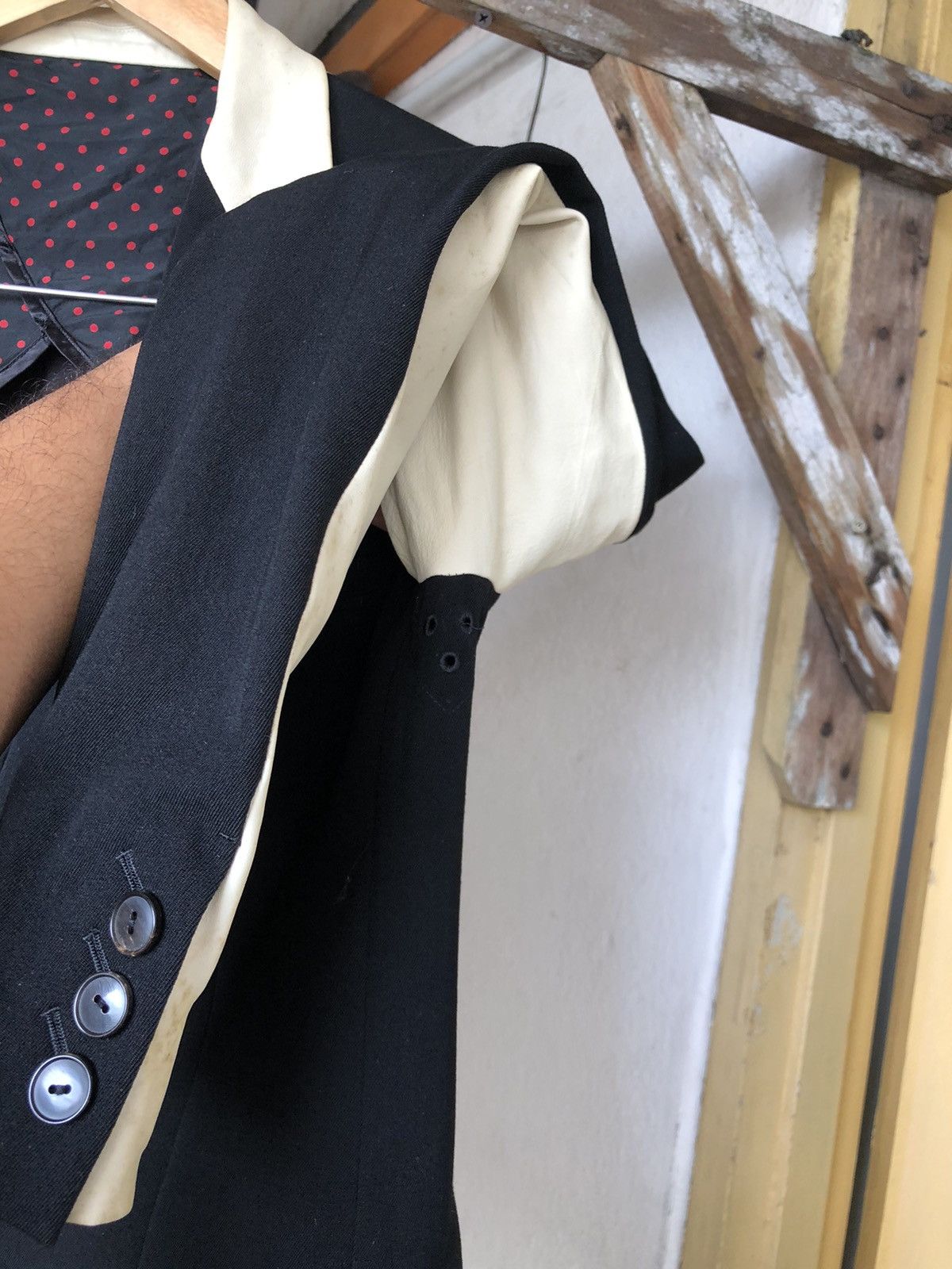Number (N)ine Rare❗️Number Nine Distressed Leather Blazer Jacket Size US S / EU 44-46 / 1 - 19 Thumbnail
