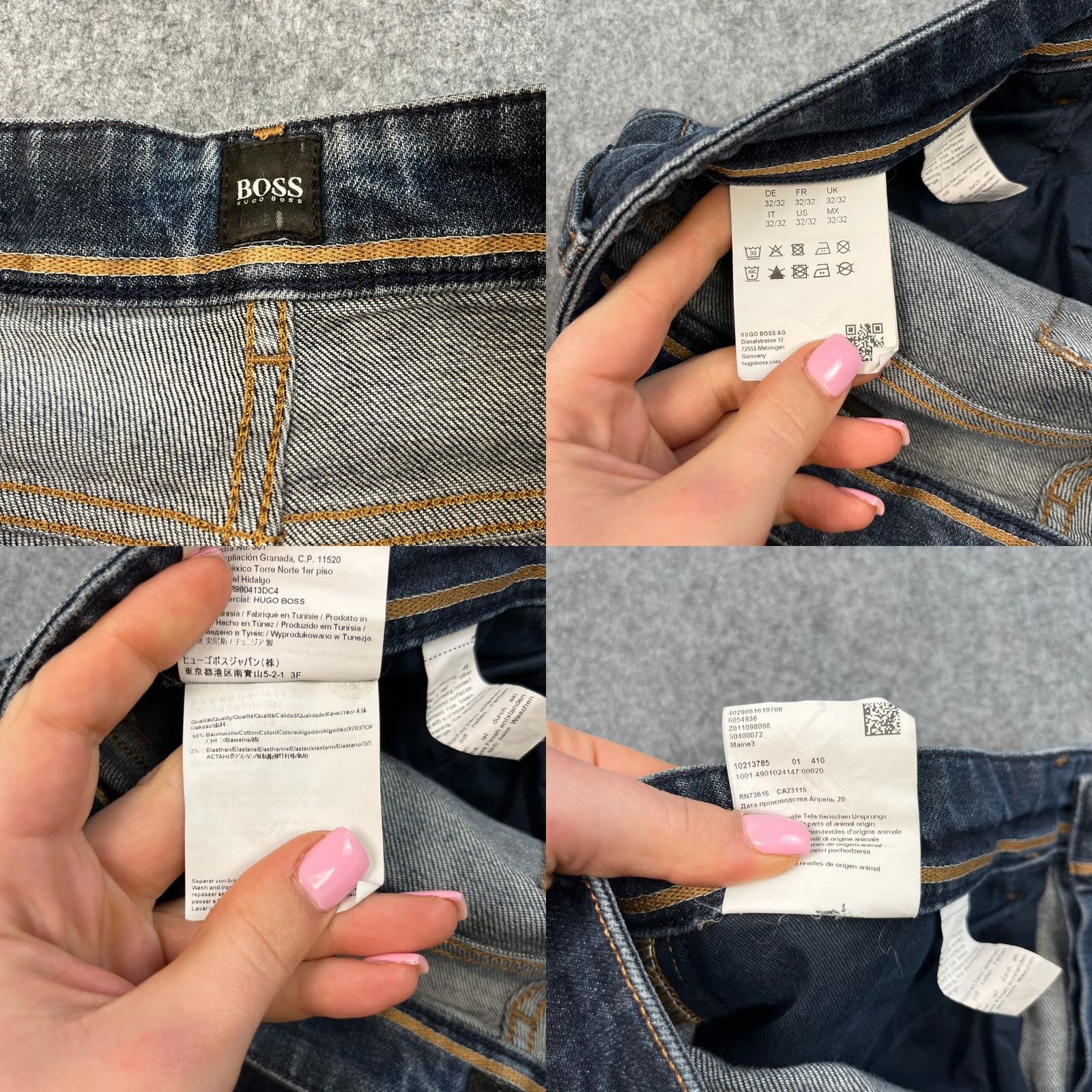 Hugo Boss HUGO BOSS Jeans Maine 3 32x32 Dark Wash Blue Tapered Slim 5-Pocket Denim Cotton Elastan Men Size US 32 / EU 48 - 8 Thumbnail